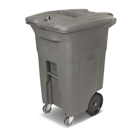 Toter 64 Gal. Graystone Document Trash Can with Wheels and Key Lid Lock CDC64